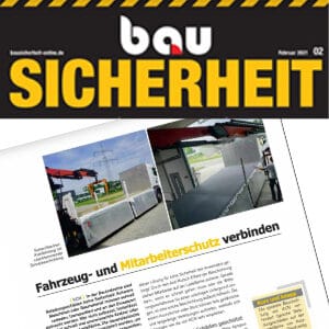 Presseartikel "Fahrzeug- und Mitarbeiterschutz verbinden" im Magazin "BauSicherheit" (Ausgabe 2-2021), KCN Kunststoffbeschichtung und Antirutschboden